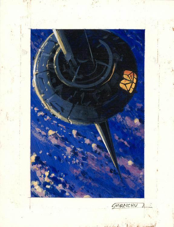 Manchu - Pochade de la couverture originale du roman "La Tro