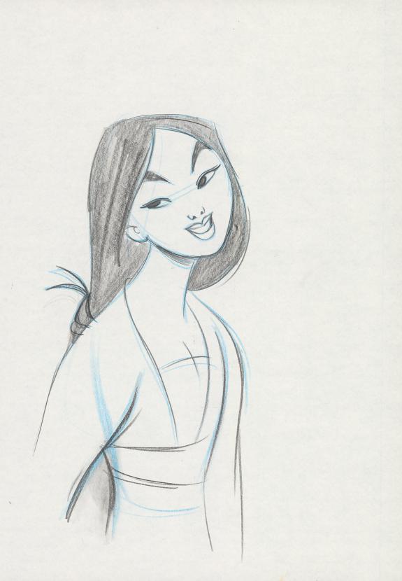 Mark Henn - Crayonn&eacute; original de design de Mulan pour le des