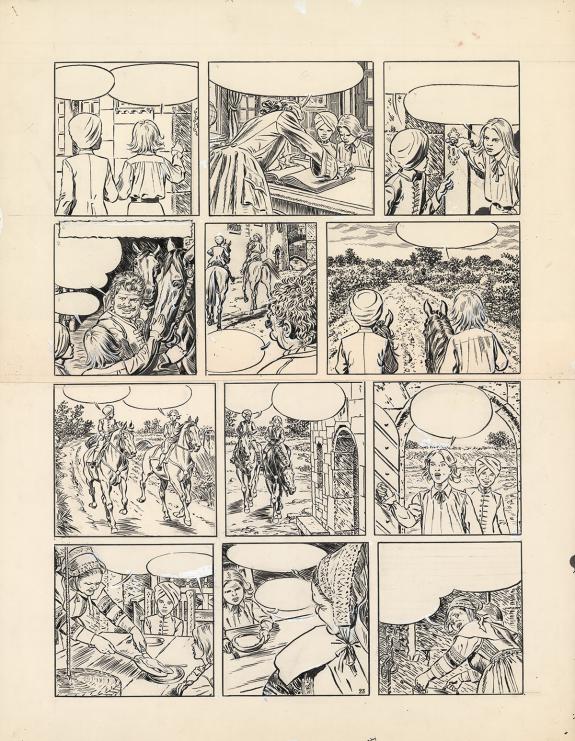 Paul Cuvelier - Corentin, Le Poignard magique, Planche origi