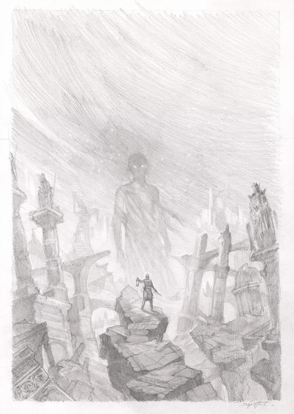 Didier Graffet - Les Cit&eacute;s divines, Crayonn&eacute; de la couvertur