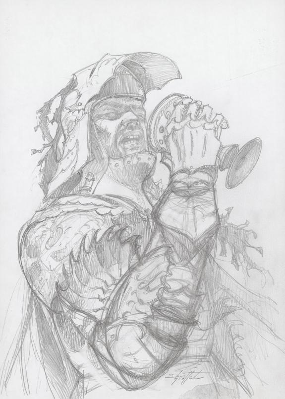 Didier Graffet - Les Royaumes d'&eacute;pines et d'os, Crayonn&eacute; ori