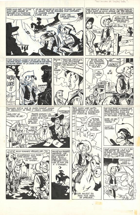 Frank Le Gall - Rocky Luke - banlieue west, Planche original