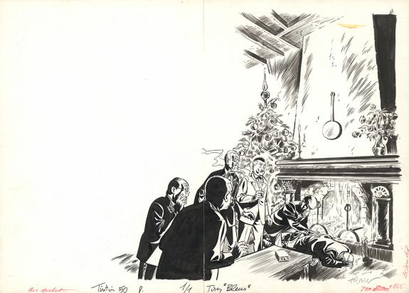 Tibet - Ric Hochet, Illustration originale parue dans le jou