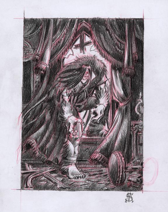 Stan Manoukian - Frankenstein, Crayonn&eacute; pr&eacute;paratoire de "Je 