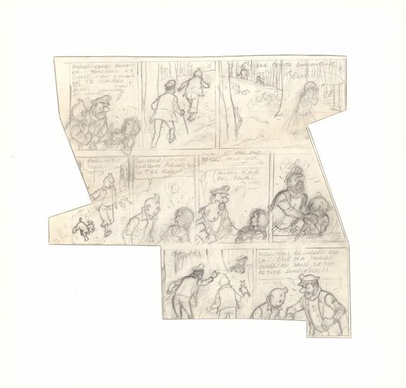 Herg&eacute; - Tintin, Les Bijoux de la Castafiore, Crayonn&eacute; origin