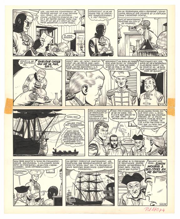 Victor Hubinon - Barbe-Rouge, Mort ou vif, Planche originale