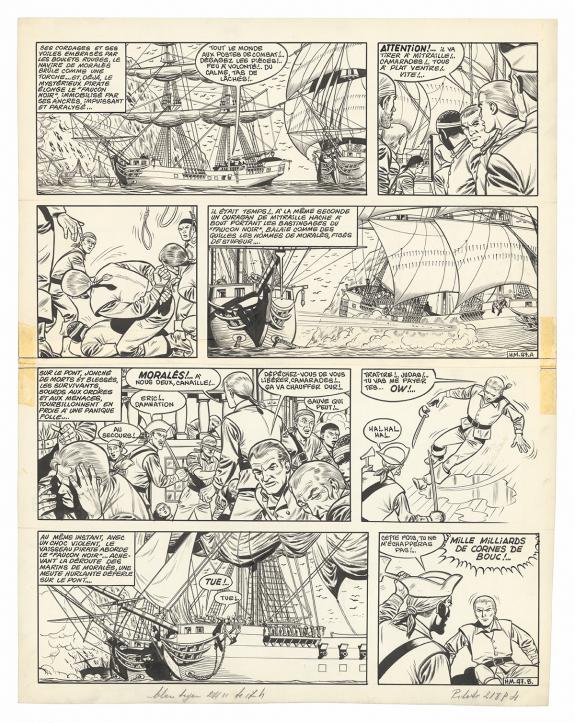 Victor Hubinon - Barbe-Rouge, L'&Icirc;le de l'homme mort, Planche