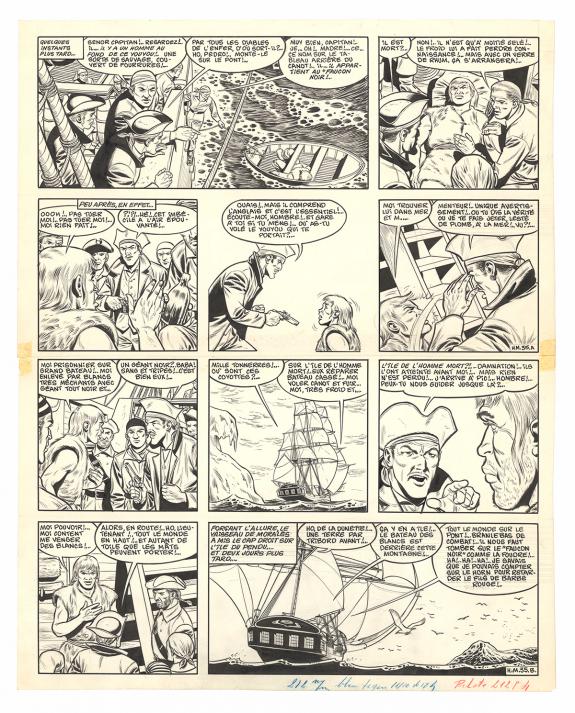 Victor Hubinon - Barbe-Rouge, L'&Icirc;le de l'homme mort, Planche