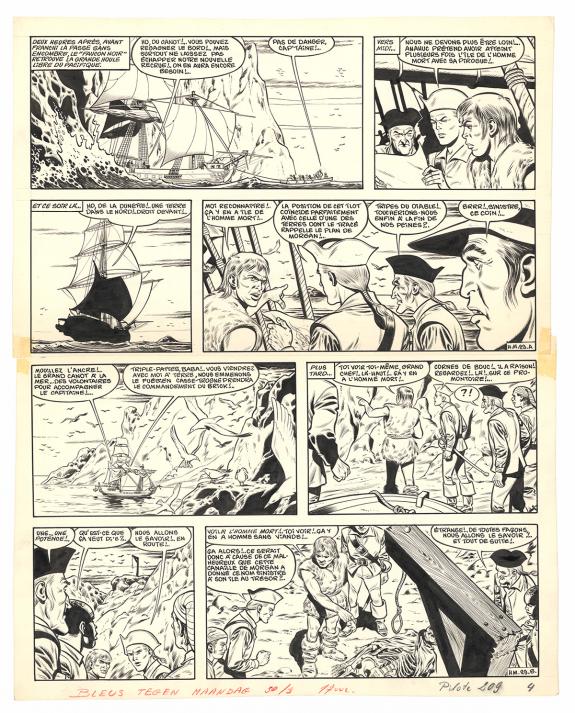 Victor Hubinon - Barbe-Rouge, L'&Icirc;le de l'homme mort, Planche