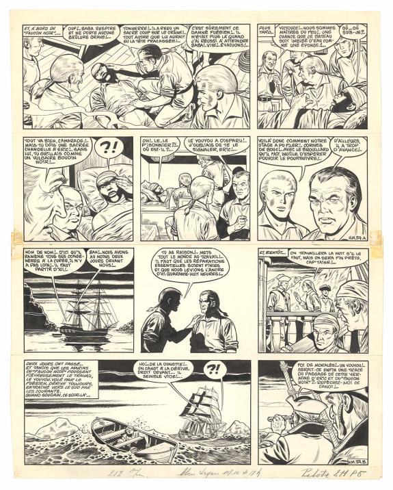 Victor Hubinon - Barbe-Rouge, L'&Icirc;le de l'homme mort, Planche