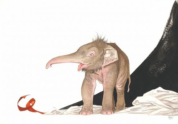 Frank P&eacute; - Illustration originale r&eacute;alis&eacute;e pour le calendrie