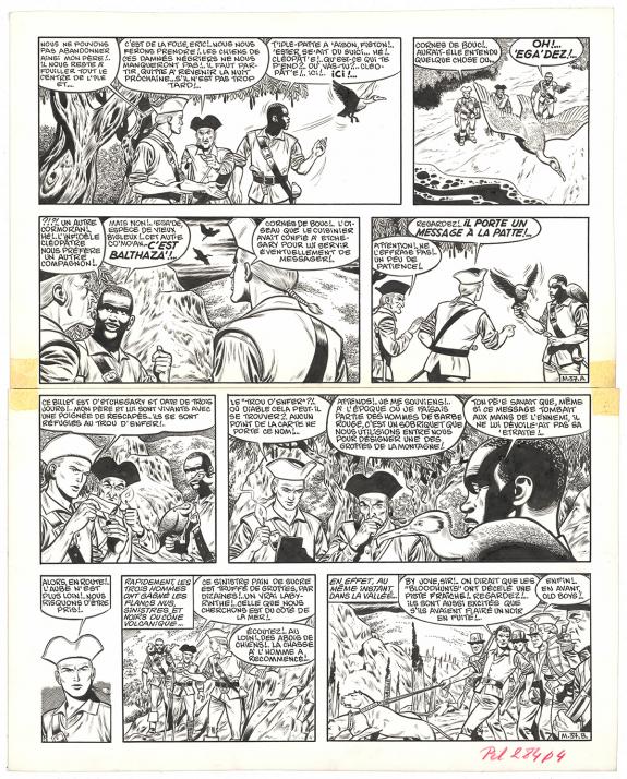 Victor Hubinon - Barbe-Rouge, Mort ou vif, Planche originale