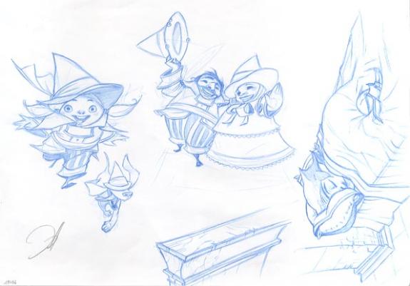 Enrique Fernandez - Le Magicien d'Oz, crayonn&eacute; enfant et cou