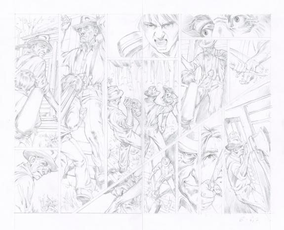 Attila Futaki - Severed, Issue 6, Crayonn&eacute; original de doubl