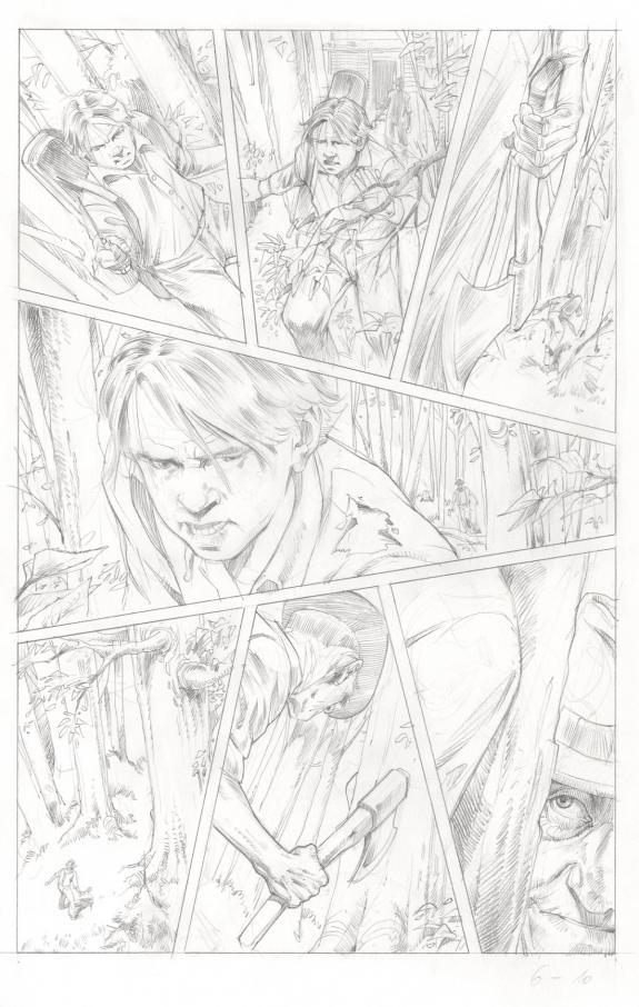 Attila Futaki - Severed, Issue 6, Crayonn&eacute; original de planc