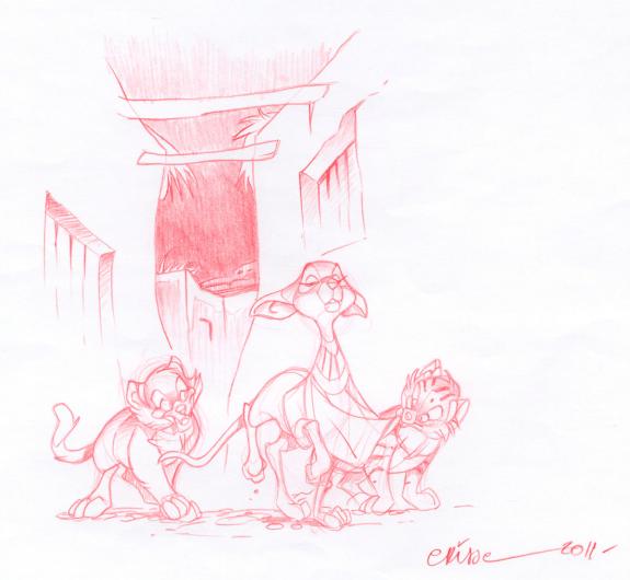 Crisse - Les Dieux du Nil, La Balade de N&eacute;fertiti, Crayonn&eacute; 