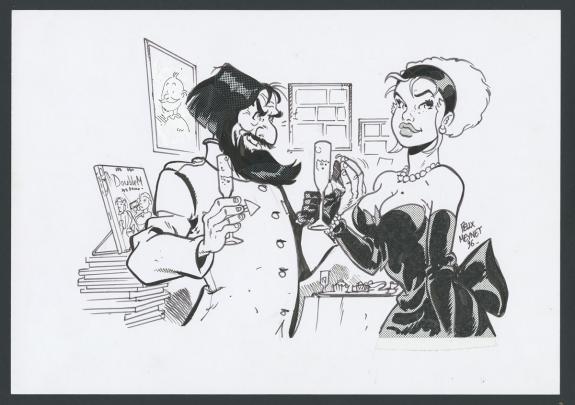 F&eacute;lix Meynet - Double M, Carton d'invitation r&eacute;alis&eacute;e en 199