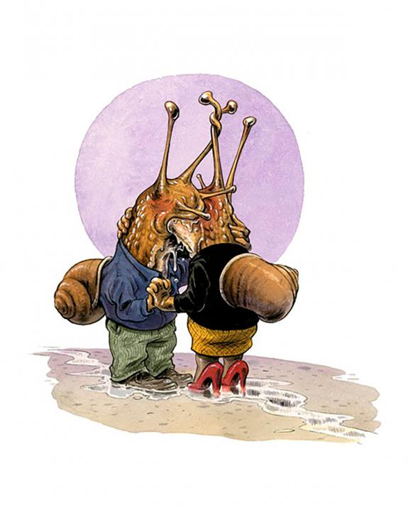 Guznag - Illustration originale - French kiss