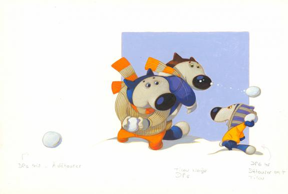 Fr&eacute;d&eacute;ric Pillot - Tilou Bleu , Tilou bleu joue dans la neige