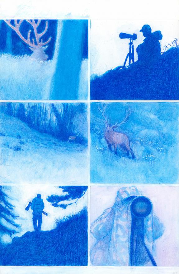 Gaetan Nocq - Les Grands Cerfs, Planche originale n&deg;155, par