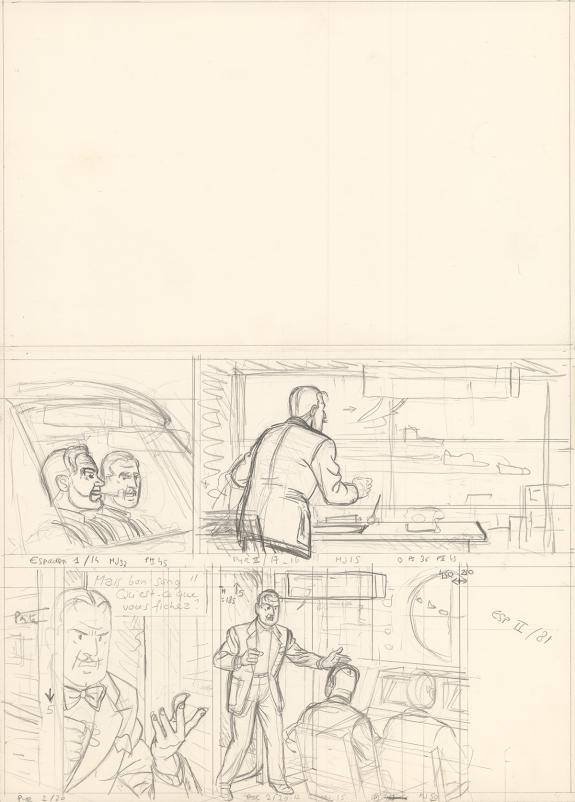 Ted Benoit - Blake et Mortimer, Crayonn&eacute; original pour une p