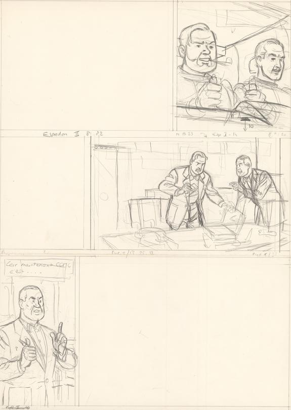 Ted Benoit - Blake et Mortimer, Crayonn&eacute; original pour une p