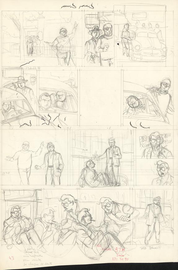 Ted Benoit - Ray Banana, Cit&eacute; lumi&egrave;re, Crayonn&eacute; original pou