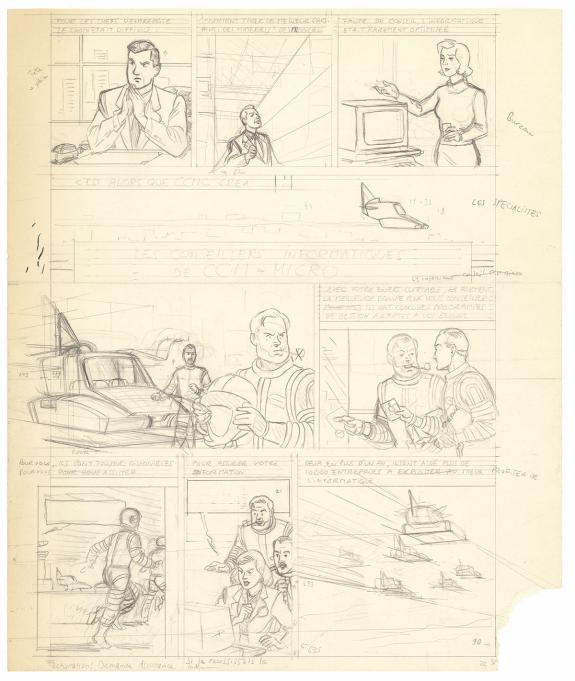 Ted Benoit - Blake et Mortimer, Crayonn&eacute; original pour une p