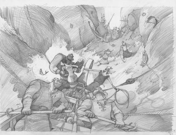 Fr&eacute;d&eacute;ric Pillot - Orlando Furioso, Crayonn&eacute; original chapitr