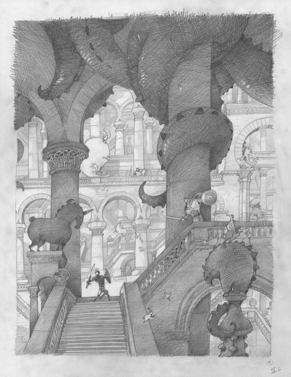 Fr&eacute;d&eacute;ric Pillot - Orlando Furioso, Crayonn&eacute; original chapitr