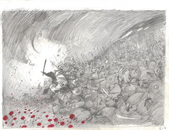 Fr&eacute;d&eacute;ric Pillot - Orlando Furioso, Crayonn&eacute; original chapitr