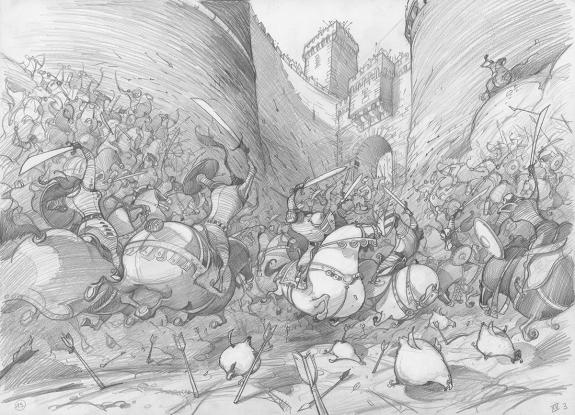 Fr&eacute;d&eacute;ric Pillot - Orlando Furioso, Crayonn&eacute; original chapitr