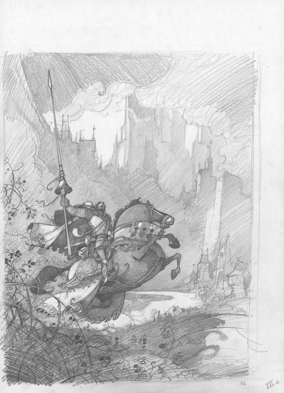 Fr&eacute;d&eacute;ric Pillot - Orlando Furioso, Crayonn&eacute; original chapitr