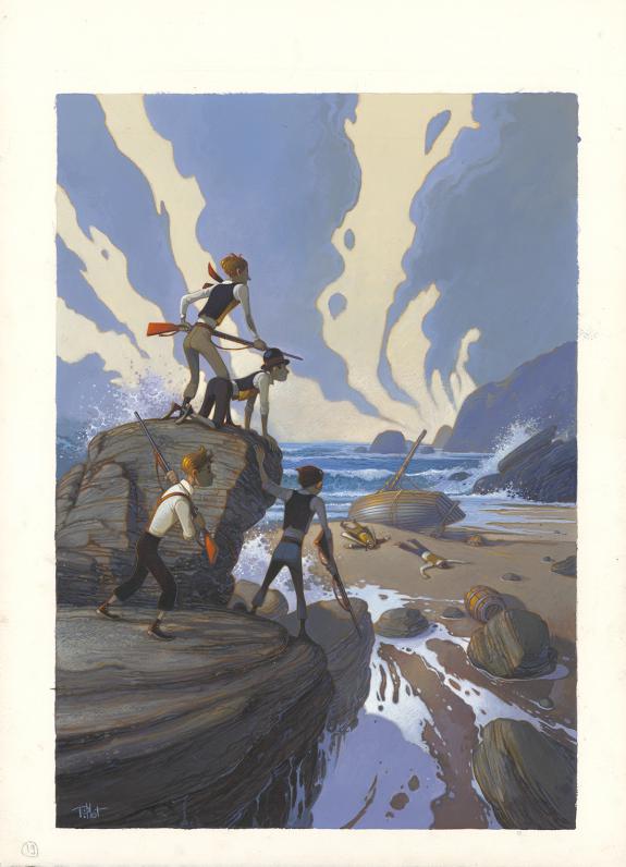 Fr&eacute;d&eacute;ric Pillot - Deux ans de vacances, Illustration origina