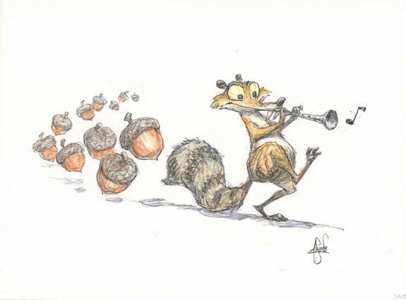 Peter de S&egrave;ve - Scrat, illustration originale pour l'&acirc;ge de 