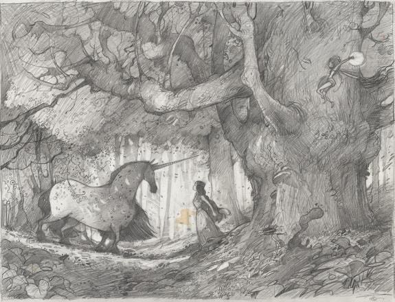 Fr&eacute;d&eacute;ric Pillot - Crayonn&eacute; pr&eacute;paratoire original, pr&eacute;sences 