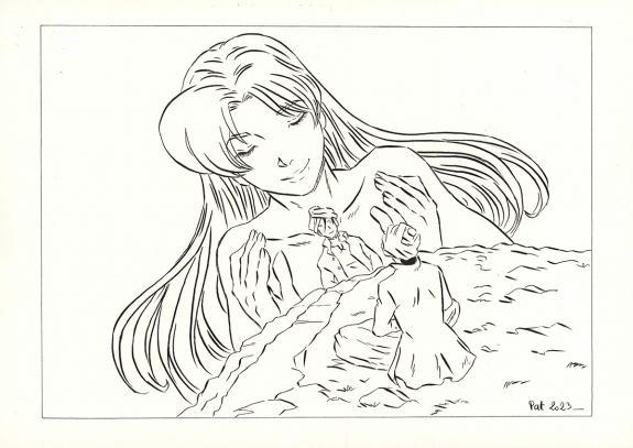 Patricia  Lyfoung  - La Rose &eacute;carlate , Illustration origina