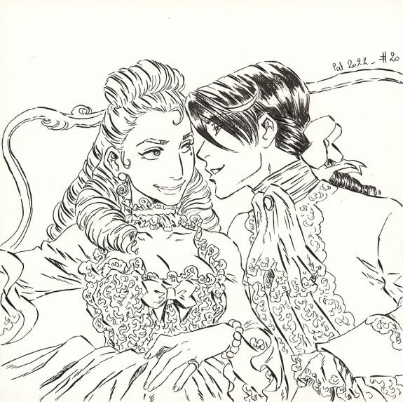 Patricia  Lyfoung  - La Rose &eacute;carlate , Illustration origina