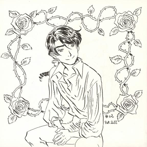 Patricia  Lyfoung  - La Rose &eacute;carlate , Illustration origina