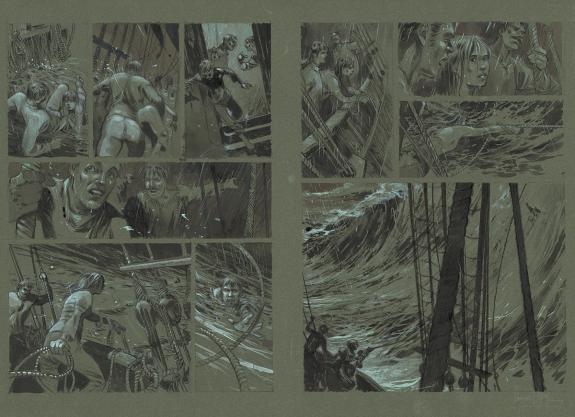 Emmanuel Lepage - Les Voyages d'Ulysse, Double planche origi