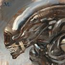 Greg Manchess - Alien, Peinture originale, inspir&eacute;e du film 