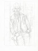 Jean-Pierre Gibrat - Crayonn&eacute; original, hommage &agrave; Blueberry